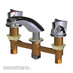 CHICAGO FAUCETS Dual-Three-Wing-Canopy-Handle Three-Hole Widespread Deck-Mount Bathroom Faucets