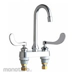CHICAGO FAUCETS Dual-Wristblade-Handle Two-Hole Centerset Deck-Mount Multipurpose Faucet (Kran Serbaguna)