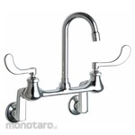 CHICAGO FAUCETS Dual-Wristblade-Handle Two-Hole Widespread Wall-Mount Multipurpose Faucet