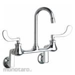 CHICAGO FAUCETS Dual-Wristblade-Handle Two-Hole Widespread Wall-Mount Multipurpose Faucets