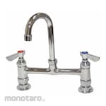 DOMINION COMMERCIAL FAUCETS Dual-Lever-Handle Three-Hole Widespread Deck-Mount Kitchen Sink Faucets