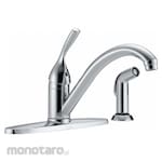 Delta Single-Joystick-Handle Four-Hole Widespread with Sprayer Deck-Mount Kitchen Sink Faucets