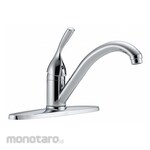Delta Single-Joystick-Handle Three-Hole Widespread Deck-Mount Kitchen Sink Faucets