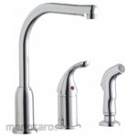 ELKAY RESIDENTIAL Single-Side-Joystick-Handle Two-Hole Off-Centerset with Sprayer Deck-Mount Kitchen Sink Faucet