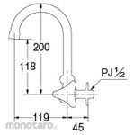 KAKUDAI MFG Foam horizontal swan tap 13