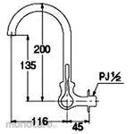 KAKUDAI MFG Horizontal swan faucet for kitchen