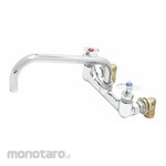 T S BRASS Dual-Cross-Handle Two-Hole Centerset Wall-Mount Laundry Sink Faucets