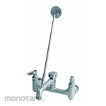 T S BRASS Dual-Lever-Handle Two-Hole Widespread Wall-Mount Service Sink Faucets