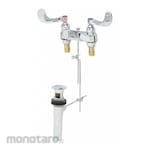 T S BRASS Dual-Wristblade-Handle Two-Hole Centerset Deck-Mount Bathroom Faucets
