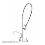 T S BRASS Two-Hole Widespread Wall-Mount Pre-Rinse Faucets