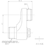 TOTO Replacement leg with stopcock (for 2-handle replacement thermo)