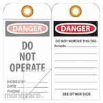 NMC Danger Do Not Opt Self Laminated Tag