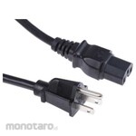 RS PRO IEC C15 Socket to NEMA 5-15 Plug Power Cord