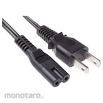 RS PRO IEC C7 Socket to 2 Pin Japanese Plug Power Cord (Kabel Power)