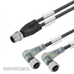WEIDMULLER Sensor/actuator Cables (Twin male M12-M12 with LED) Straight on Angled