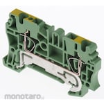 WEIDMULLER Weidmuller Ground Terminal Block, Clamp, 2 Pole, Zpe 2.5, Green (Terminal Blok)