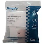 LS Cable British LS Face Plate 2 Port (Penutup Stop Kontak)
