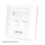 NETVIEL FLAT Dual Ports Unloaded FACE PLATE with Shuttered