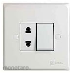 Broco Saklar Tunggal + Stop Kontak Universal Tipe Screw Allegra Series (Saklar Engkel/Saklar Lampu)