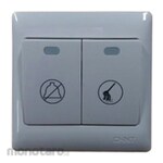 Chint Saklar Hotel 2 Gang Door Bell + Clean Up Switch