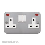 Boss Metal Clad BS Switched Socket with Neon & Safety Shutter