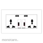 Boss Stop Kontak 2-Gang Universal + Saklar + Lampu Indikator + Port USB B1000 PURO Series (Power Socket/Power Outlet)