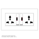 Boss Stop Kontak 2-Gang Universal + Saklar + Lampu Indikator B1000 PURO Series (Power Socket/Power Outlet)
