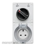 Boss Stop Kontak IP56 1-Pole 3-Pins + Saklar British Standard (Power Socket/Power Outlet)