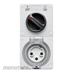 Boss Stop Kontak IP56 Kombinasi 1-Pole 3-Pins Round + Saklar (Power Socket/Power Outlet)