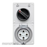 Boss Stop Kontak IP56 Kombinasi 3-Poles 4-Pins Round + Saklar (Power Socket/Power Outlet)