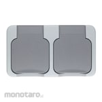 Broco Stop Kontak 2-Gang Horizontal with Cover (Power Outlet)