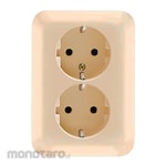 Broco Stop Kontak Arde Inbow 2-Gang Gracio Series (Power Socket Grounded)