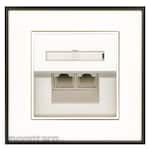 Broco Stop Kontak Jaringan 2-Ports Cat.5 (RJ45) Plano Slim Series (Network Socket)
