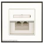 Broco Stop Kontak Jaringan Universal 2-Ports (RJ45/RJ12/RJ11) Plano Slim Series (Network Socket)