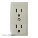 ELPA (Asahi Electric) Stop Kontak Arde 2-Gang Persegi (Power Socket Grounded)