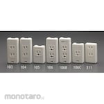 ESCO 125V / 15A square outlet (2 ports / prevention, with ground)