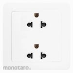 Hager Stop Kontak 2-Gang 16A Euro-American Series (Power Socket/Power Outlet)