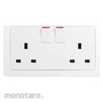 Hager Stop Kontak 2-Gang DP 13A + Saklar (Power Socket/Power Outlet)