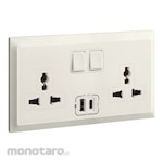 Legrand Stop Kontak Multi-standard + Saklar + Port USB Tipe A+C Belanko Series (Power Socket/Power Outlet)