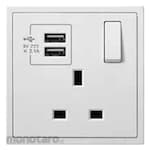 SIMON ELECTRIC 13A BS Switched Socket Module with Twin USB chargers