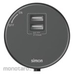 SIMON ELECTRIC Stop Kontak USB Tipe Bulat Black DC5V2.1A (USB Socket)