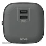 SIMON ELECTRIC Stop Kontak USB Tipe Kotak Black DC5V2.1A (USB Socket)