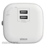 SIMON ELECTRIC Stop Kontak USB Tipe Kotak White DC5V2.1A (USB Socket)