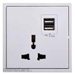SIMON ELECTRIC Stop Kontak Universal Standard + 2 Ports USB (Power Socket/Power Outlet)