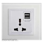 SIMON ELECTRIC Stop Kontak Universal Standard + 2 Ports USB (Power Socket/Power Outlet)
