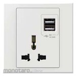SIMON ELECTRIC Stop Kontak Universal Standard + 2 Ports USB (Power Socket/Power Outlet)