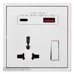 SIMON ELECTRIC Stop Kontak Universal Standard + Port USB Tipe A+C (Power Socket/Power Outlet)