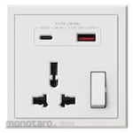 SIMON ELECTRIC Stop Kontak Universal Standard + Port USB Tipe A+C (Power Socket/Power Outlet)