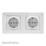 Schneider Electric Stop Kontak Arde Schuko 2-Gang (CP) (Power Socket/Power Outlet)