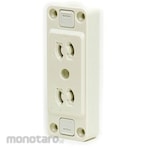 Toshiba Lighting & Technology Stop Kontak 2-Gang Persegi - Retaining (Power Socket/Power Outlet)